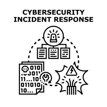 Cybersecurity incident response detecting digital threats Stock Illustration