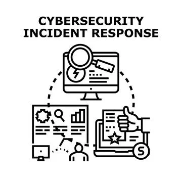 Cybersecurity incident response protocol improving digital security イラスト素材
