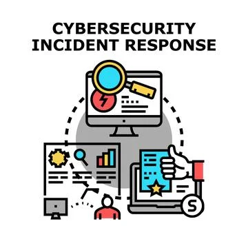 Cybersecurity incident response protocol improving digital security Ilustración de archivo
