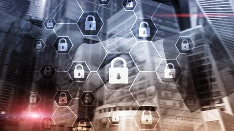 Cybersecurity, Information privacy, data protection, virus and spyware defens Stock Illustration