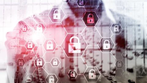 Cybersecurity, Information privacy, data protection, virus and spyware defens Foto stock