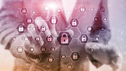 Cybersecurity, Information privacy, data protection, virus and spyware defens Stock Photos