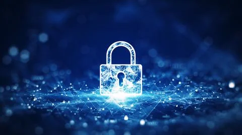 Cybersecurity information protection technology concept There is a large padl Stock-Fotos