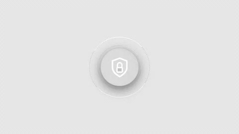 Cybersecurity interface icons with shield and lock symbols on black Stock Footage 345265054