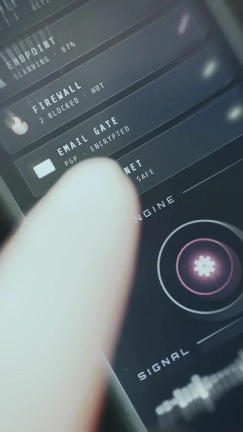 Cybersecurity interface marking a Global Net node as secure and safe Stock Footage 335466501