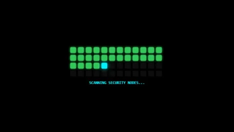 Cybersecurity interface scanning nodes and securing firewall status 스톡 동영상 346715581