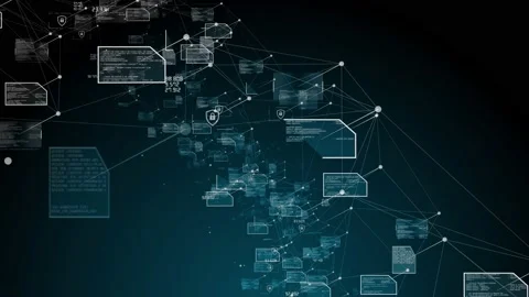 Cybersecurity internet of things IOT global connected social network cloud  Stock Footage 164264668