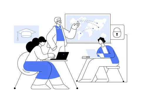 Cybersecurity isolated cartoon vector illustrations. Ilustración de archivo