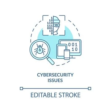 Cybersecurity issue blue concept icon 库存插图