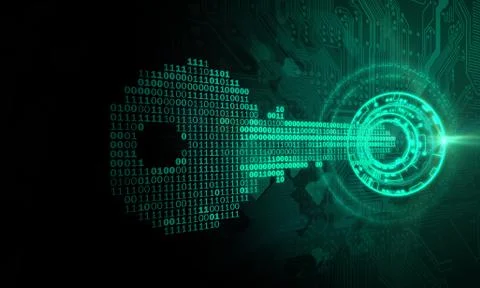 Cybersecurity Key Concept Two Ilustración de archivo