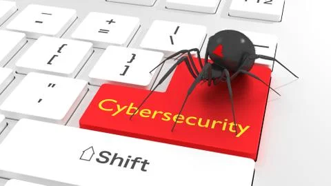 Cybersecurity keyboard spider Illustrazione stock