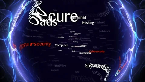 CYBERSECURITY Keywords Animation, Background, Loop 스톡 동영상 145091947