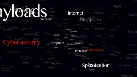 CYBERSECURITY Keywords Animation, Background, Loop Stockbeeldmateriaal 318192764