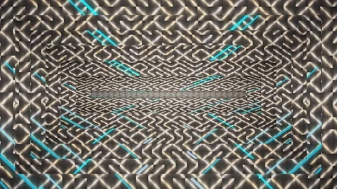 Cybersecurity Labyrinth Pathway Digital Infrastructure Data Route Network 스톡 동영상 344030490