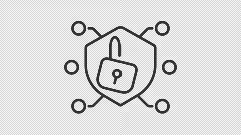 Cybersecurity line animation Stock Footage 332056113