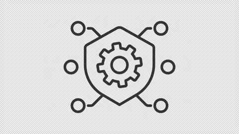 Cybersecurity line animation set Stock Footage 332056202