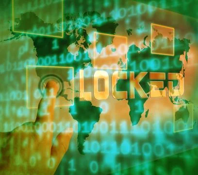 Cybersecurity Lock Digital Threat Security 3d Illustration Stock Illustration
