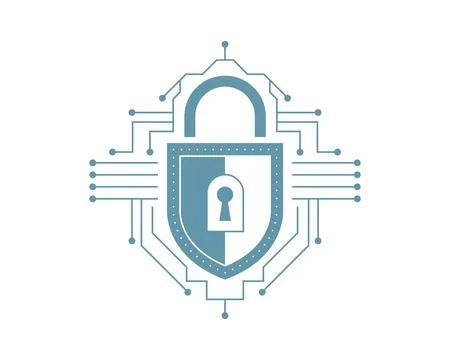 Cybersecurity lock icon representing digital data protection, network secur.. Stock Illustration