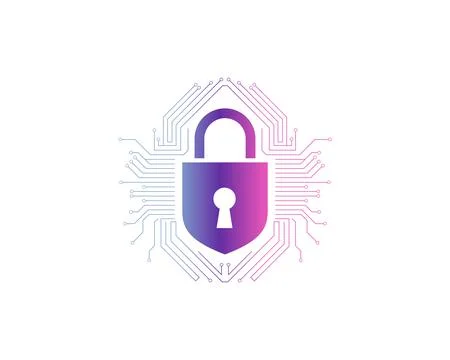 Cybersecurity lock icon representing digital data protection, network secur.. イラスト素材