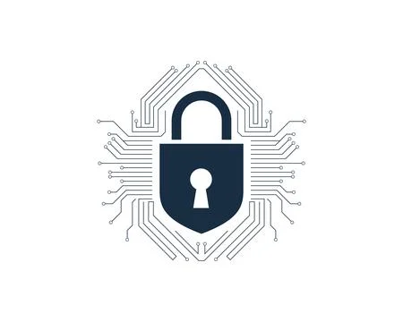 Cybersecurity lock icon representing digital data protection, network secur.. Stock Illustration