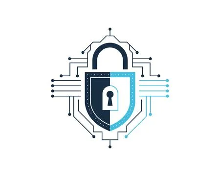 Cybersecurity lock icon representing digital data protection, network secur.. 스톡 일러스트