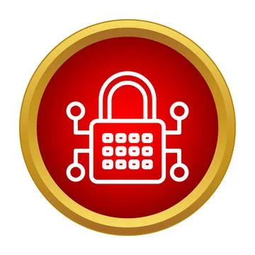 Cybersecurity lock icon symbolizing protection and data security Stock Illustration