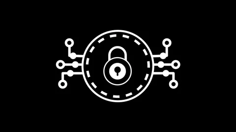 Cybersecurity Lock Network Stock Footage 336064223