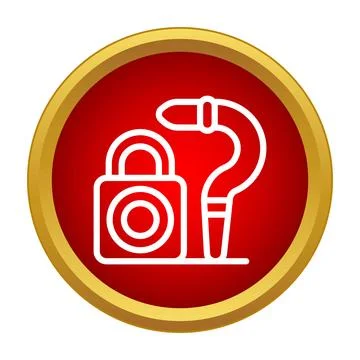 Cybersecurity lock with question mark on red circle Stock Illustration