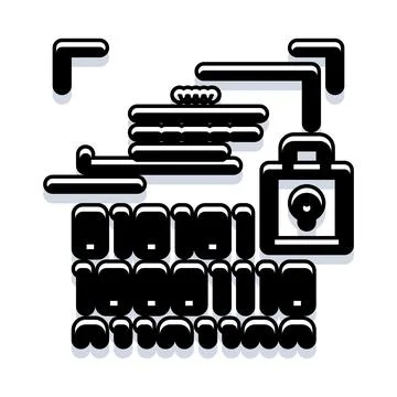 Cybersecurity lock securing digital data with binary code Stock Illustration