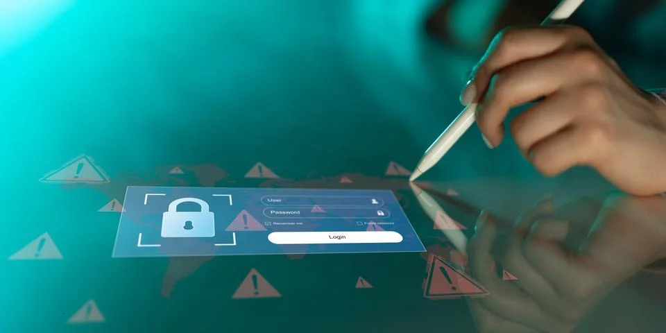 Cybersecurity Login Authentication System for User Access Control and Data .. Stock Photos