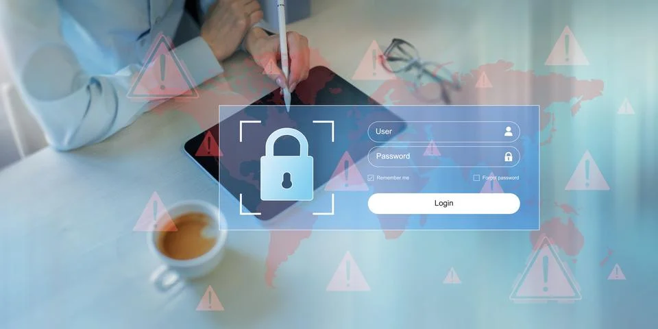 Cybersecurity Login Authentication System for User Access Control and Data .. Stock Photos