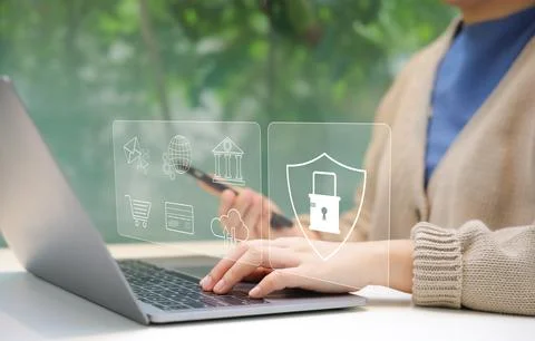 Cybersecurity Management and Data Protection Concept. Stock Photos