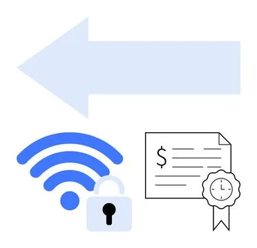 Cybersecurity, online payments, digital documentation, secure networks, data  Illustrazione stock