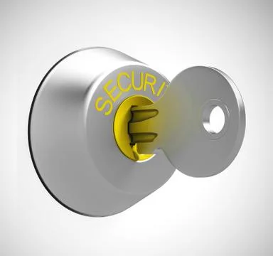 Cybersecurity or computer security encryption to guard against attack - 3d il Illustrazione stock