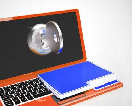 Cybersecurity or computer security encryption to guard against a Stock Illustration