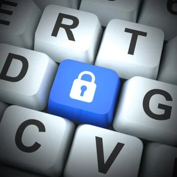 Cybersecurity or computer security encryption to guard against a Stock Illustration