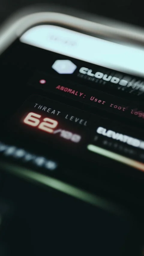 Cybersecurity Panel Showing Cloud Security Resource Overview - Futuristic Screen Stock Footage 336948613