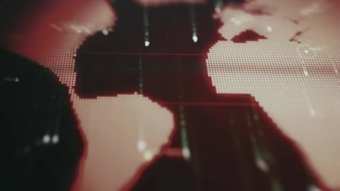 Cybersecurity Panel Showing Digital Virus Particles in Dark - Futuristic Detail Stock Footage 336981002