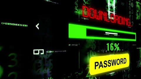 Cybersecurity Password Protection Concept with Loading Interface and Digita.. Stock Footage 341984113