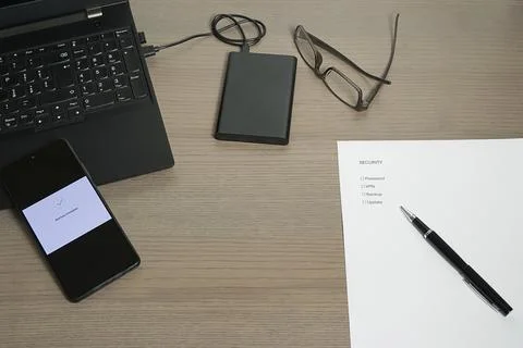 Cybersecurity Planning and Data Management 库存照片