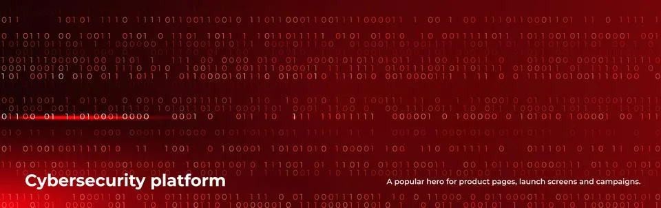 Cybersecurity platform, binary code, data protection, digital threat. Red hacker Ilustración de archivo