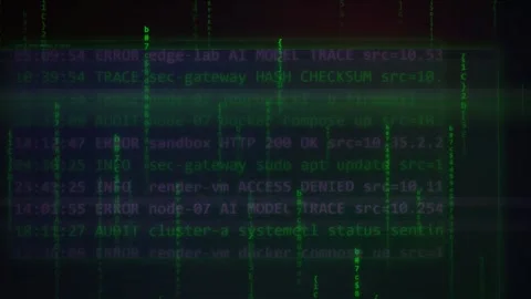 Cybersecurity Privilege Escalation Alert on Digital Hacking Screen Stock Footage 335359287