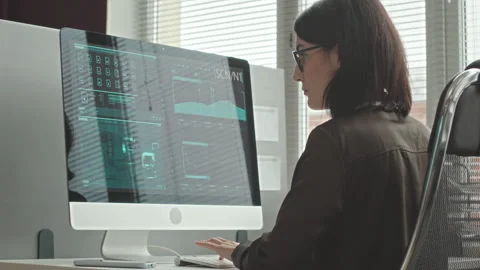 Cybersecurity Professionals Working in Office Stock Footage 247621162