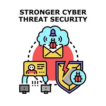 Cybersecurity protecting digital data from cyber attack threat Stock Illustration