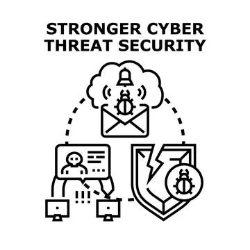 Cybersecurity protecting digital data from cyber attack threat Stock Illustration