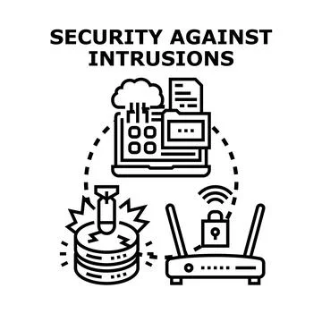Cybersecurity protecting digital data from network intrusions 库存插图