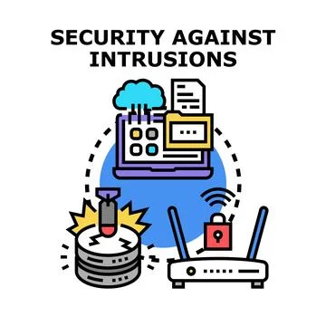 Cybersecurity protecting digital data from network intrusions 스톡 일러스트