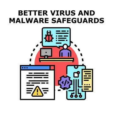 Cybersecurity protecting digital devices and online information Stockillustratie
