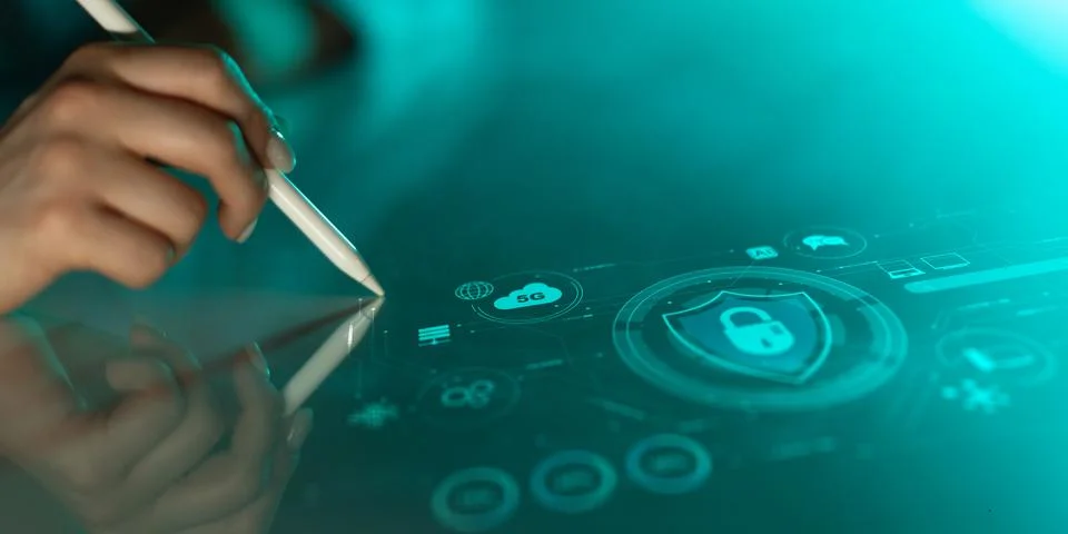 Cybersecurity Protection and Data Privacy Technologies Development in Digit.. Foto stock