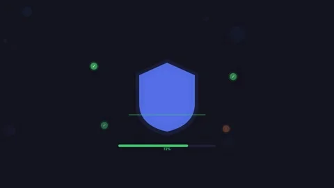 Cybersecurity protection corporate tech scene. Flat design dark mode Stock Footage 342621472